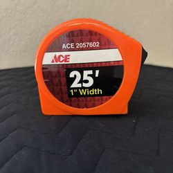 “New” Ace Hardware 25’ Retractable Metal Tape Measure with Belt Clip