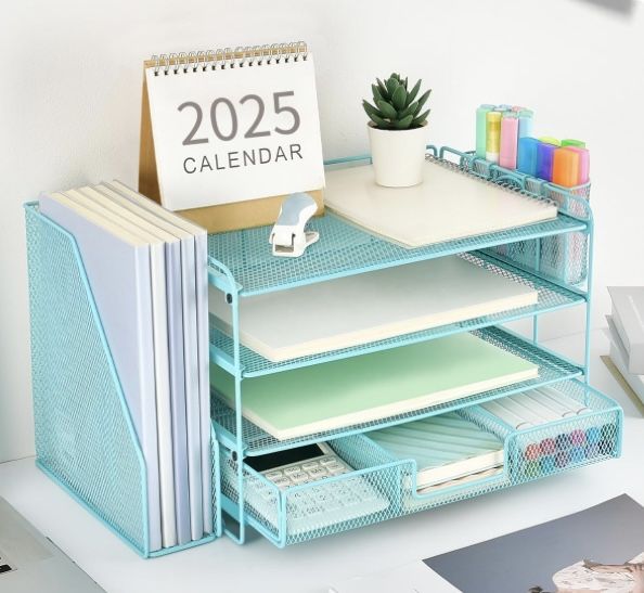 Teal Desk Organization Set