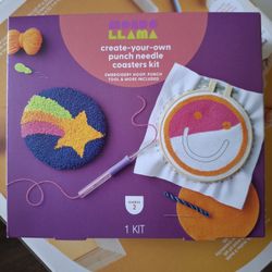 New!  Target Mondo Llama Create Your Own Coasters Kit Punch Needle Kit