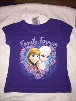 Disney Frozen Family Forever Glittery Purple Size 2T Cotton T-shirt