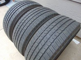 3 Used 245 55 19 Michelin Defender LTX MS Tires 103H 7/32nds Date 2022