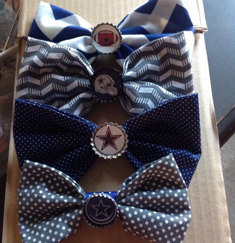 Dallas Cowboys bottle cap fabric bows