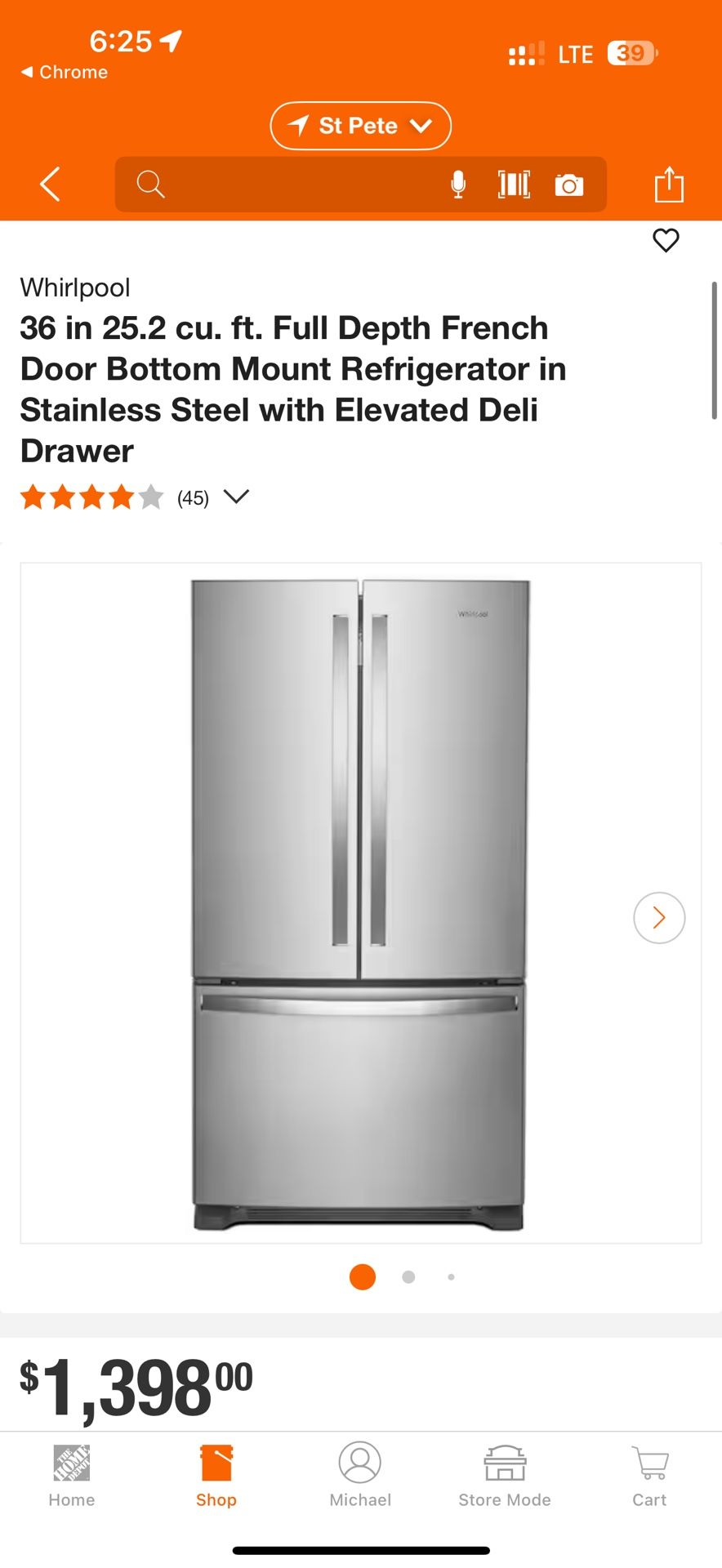 Brand New Whirlpool 25.2cu Ft 