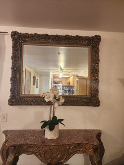 Mirror and table $200