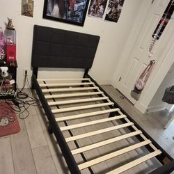 Twin Bed frame with Headboard.  No Matress