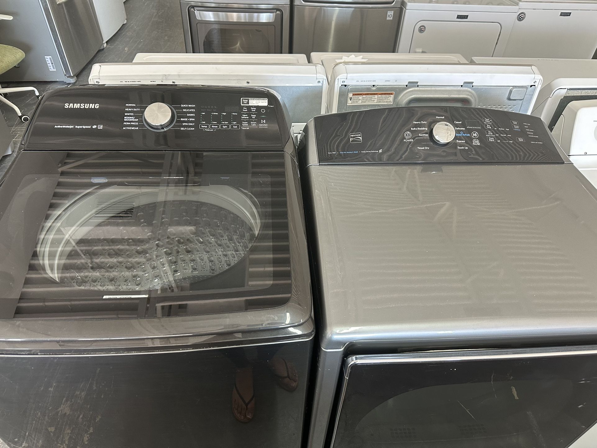 Stainless Steel Washer And Dryer Set 