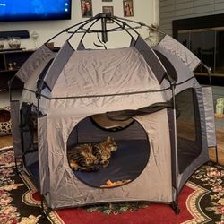 Catio Outdoor Cat Enclosure, Rywell 55” Extra Large Catio Pop Up Indoor Outdoor