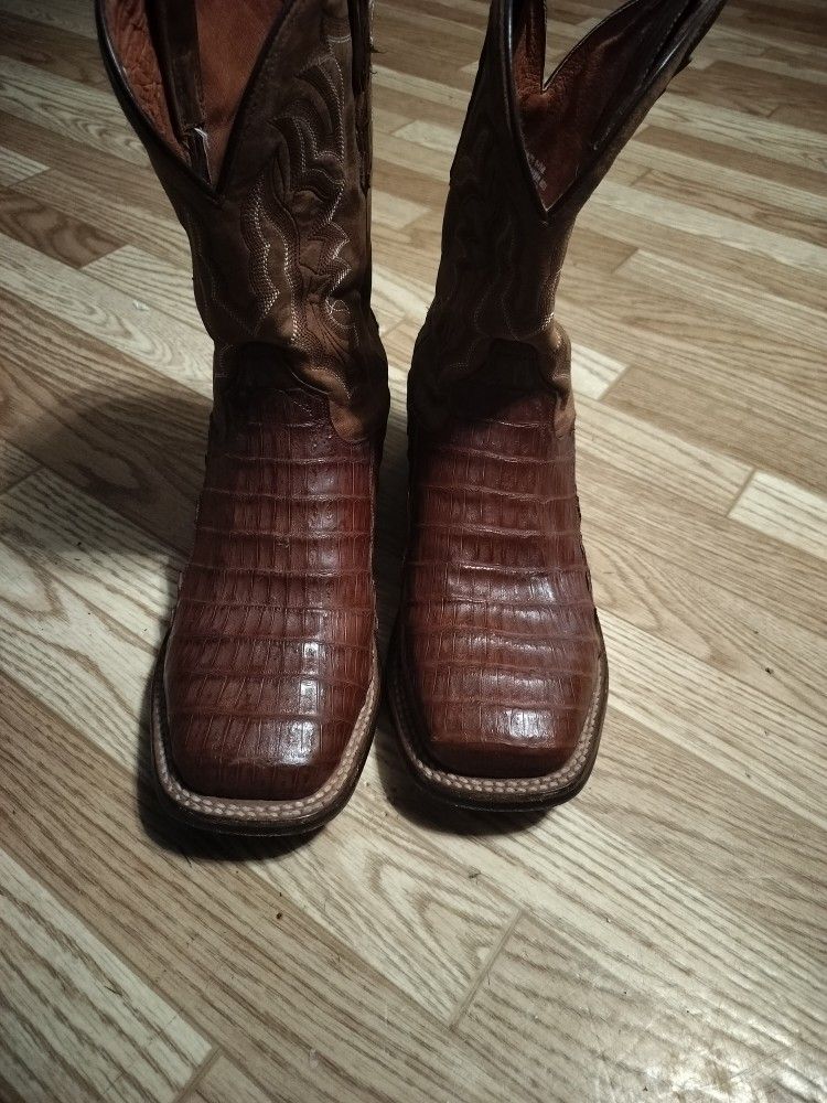 Dan Post Genuine Caimen Sq. Toe Cowboy Boots 