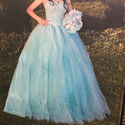 Dress For Quinceañera Ajustable Turquoise
