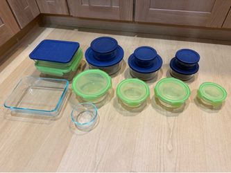 Pyrex & Glasslock Glass Food Storage Container Set – 14+ Pieces – Great Condition