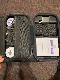 SNES classic mini with case