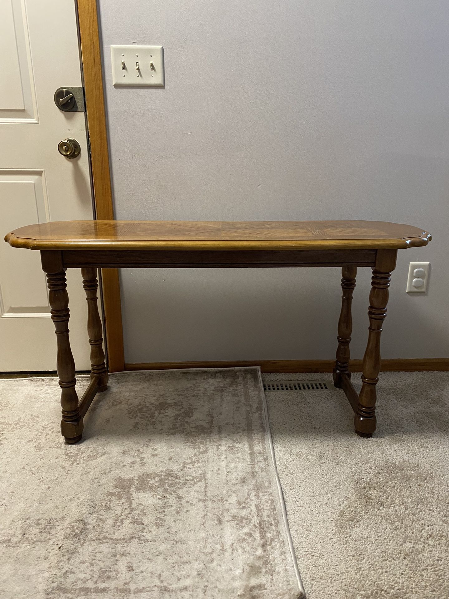 Dark Brown Wooden Low Console Table/Bench