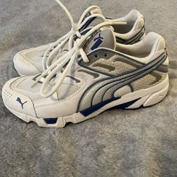 Ladies Puma Extol White/Light Blue  Size-8