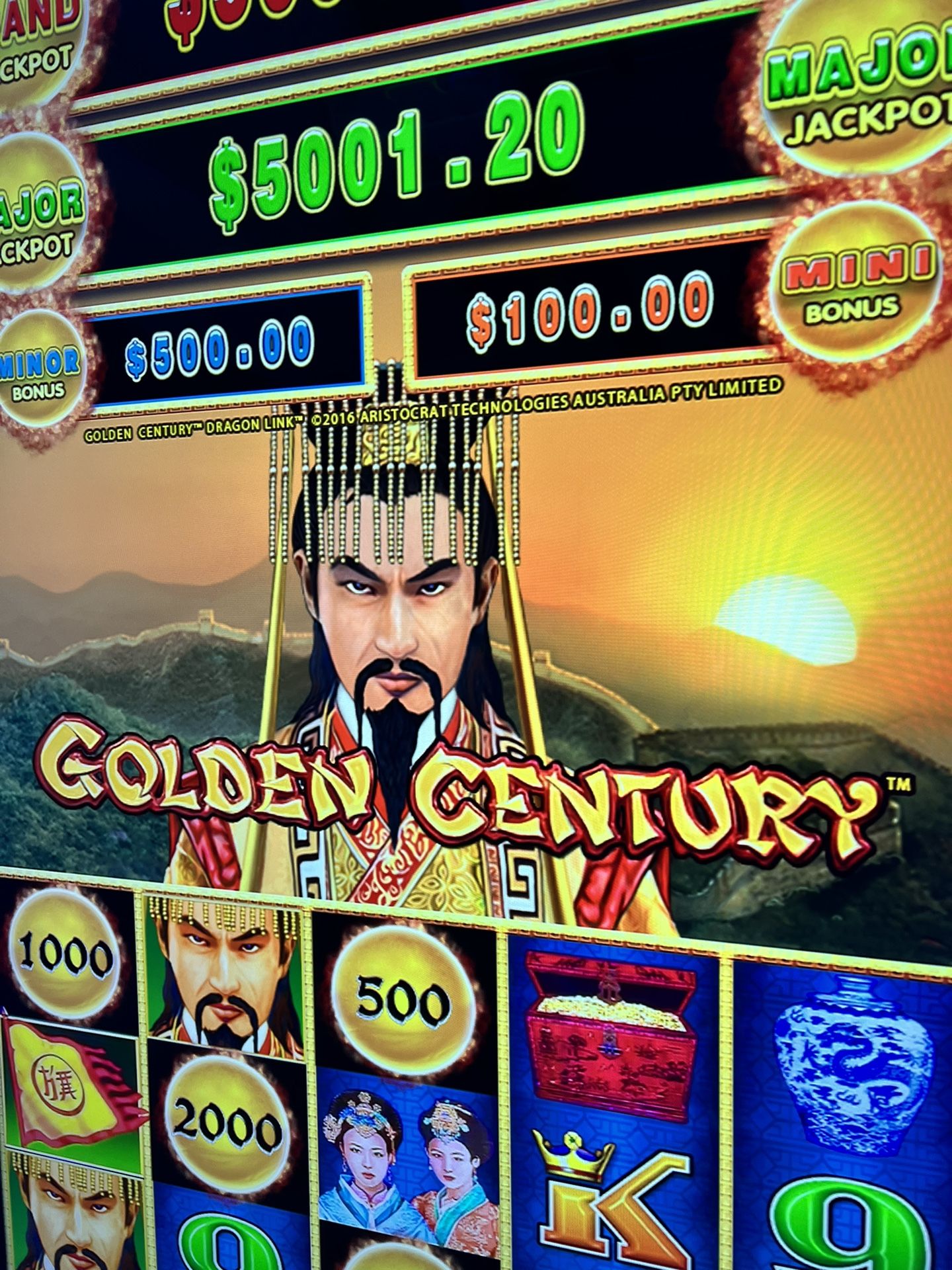 Dragon Link Slot Machine - 4 Games on Machine 43" 4K Touch Screen