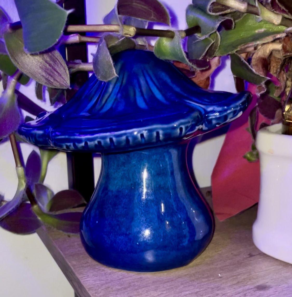 Blue Ceramic Mushroom