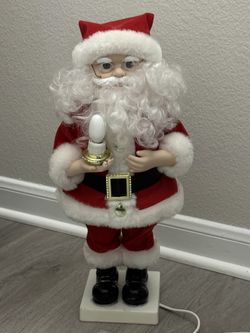 VTG Animated Santa Claus Lighted Candle 18 In MOTION Christmas Decor TELCO 1990