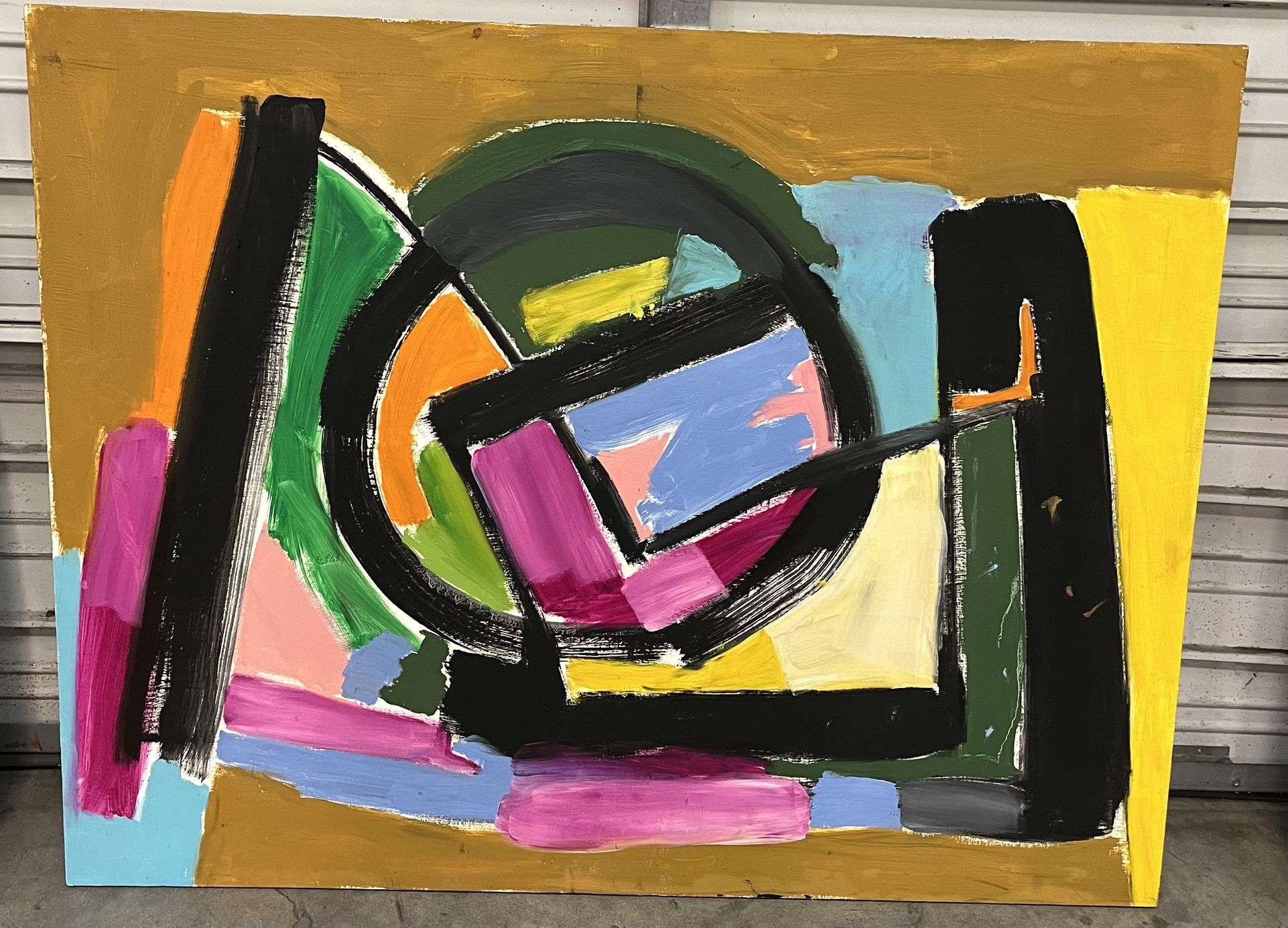 Elliss Hopkins (Carmel) Large-Scale Multicolored Color Block Abstract in Acrylic on Canvas