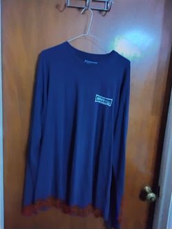 Blue Long Sleeve Graphic T-Shirt. 2XL