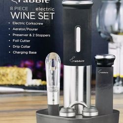 Rabbit Electric 8 Piece Wine Set 100-240V For Worldwide Use