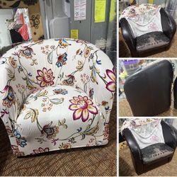 Leather chair with cover