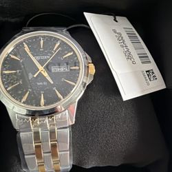 Citizen Quartz Black Dial Two-tone Men's Watch BF2018-52E