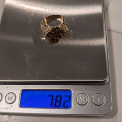 Solid 14k Yellow Gold 5 Natural Diamonds Nugget Ring Size 10 