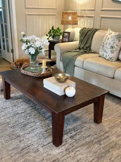 Dark wood coffee table