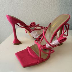 Pink Strap Up Heels 