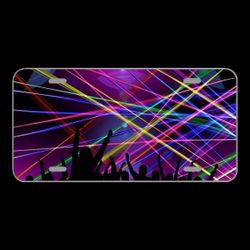 License Plate Novelty Car Front Disco Laser Rays Dance Celebrate