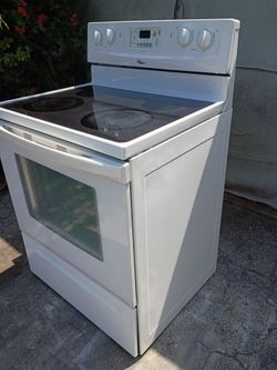 Stove whirlpool white color glass top