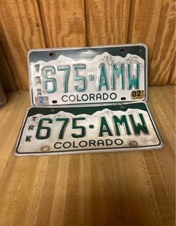 Colorado Truck License Plate Pair 675-AMW