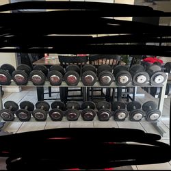 Dumbbells weights 27.5-55lbs plus dumbbell rack 790lbs total