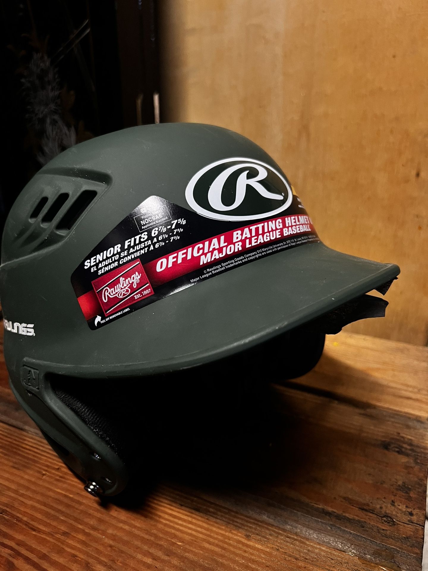 Rawlings R16 Baseball Batting Helmet, Dark Green