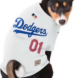 Dodgers Dog Jersey! Large | Brand New White Home!