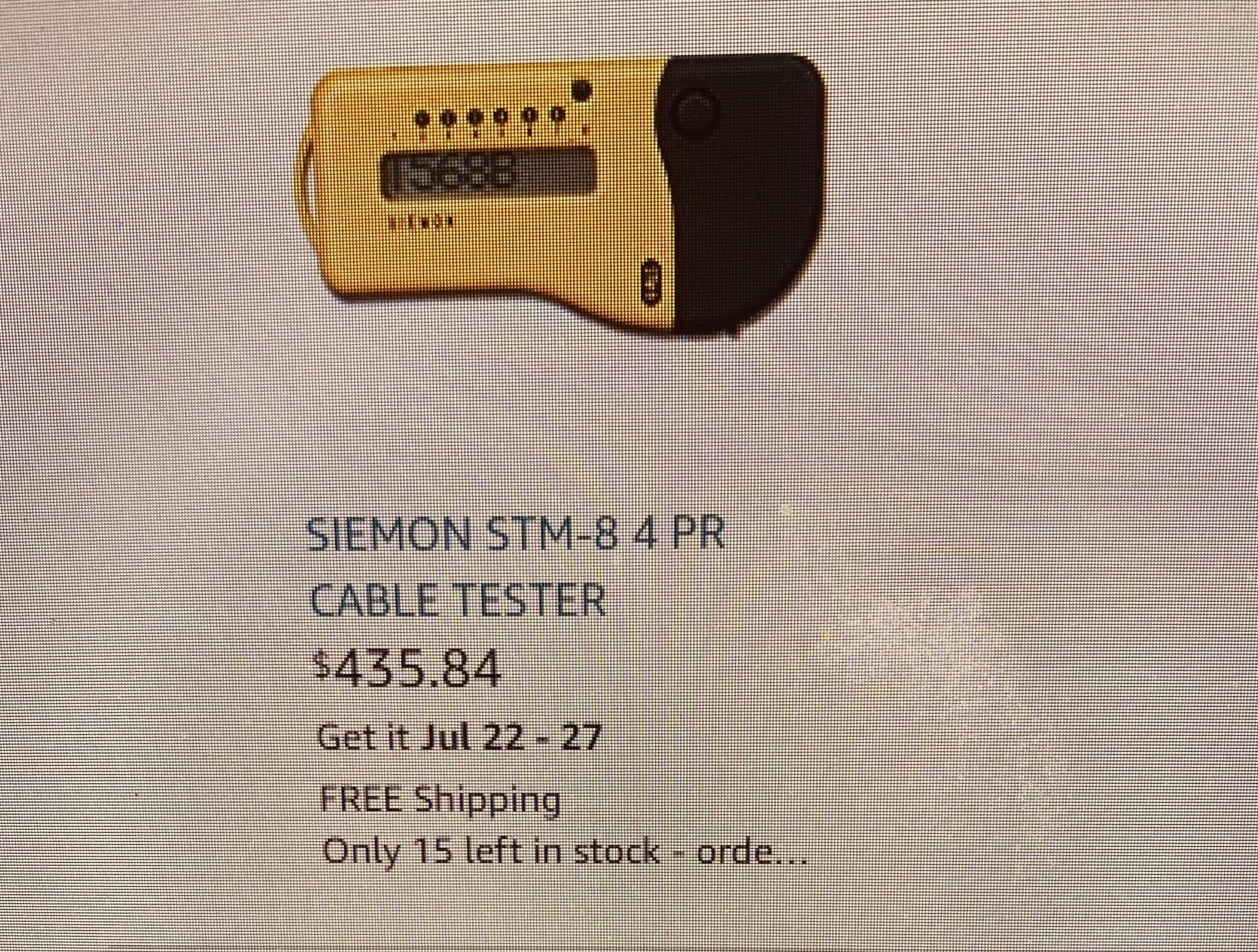 Siemon Cable Tester Model STW 8 I Have 2 One New And The Other In Exelent Condition With All The Adapter’s One Bag $450 For All