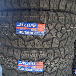 (4) 285/60r20 Delium A/T Tires 285 60 20 Inch AT 10-ply LT E Rated 33