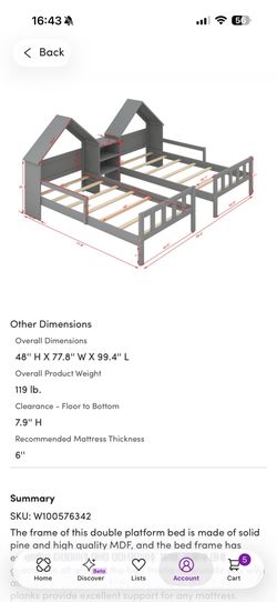 Double twin platform bed