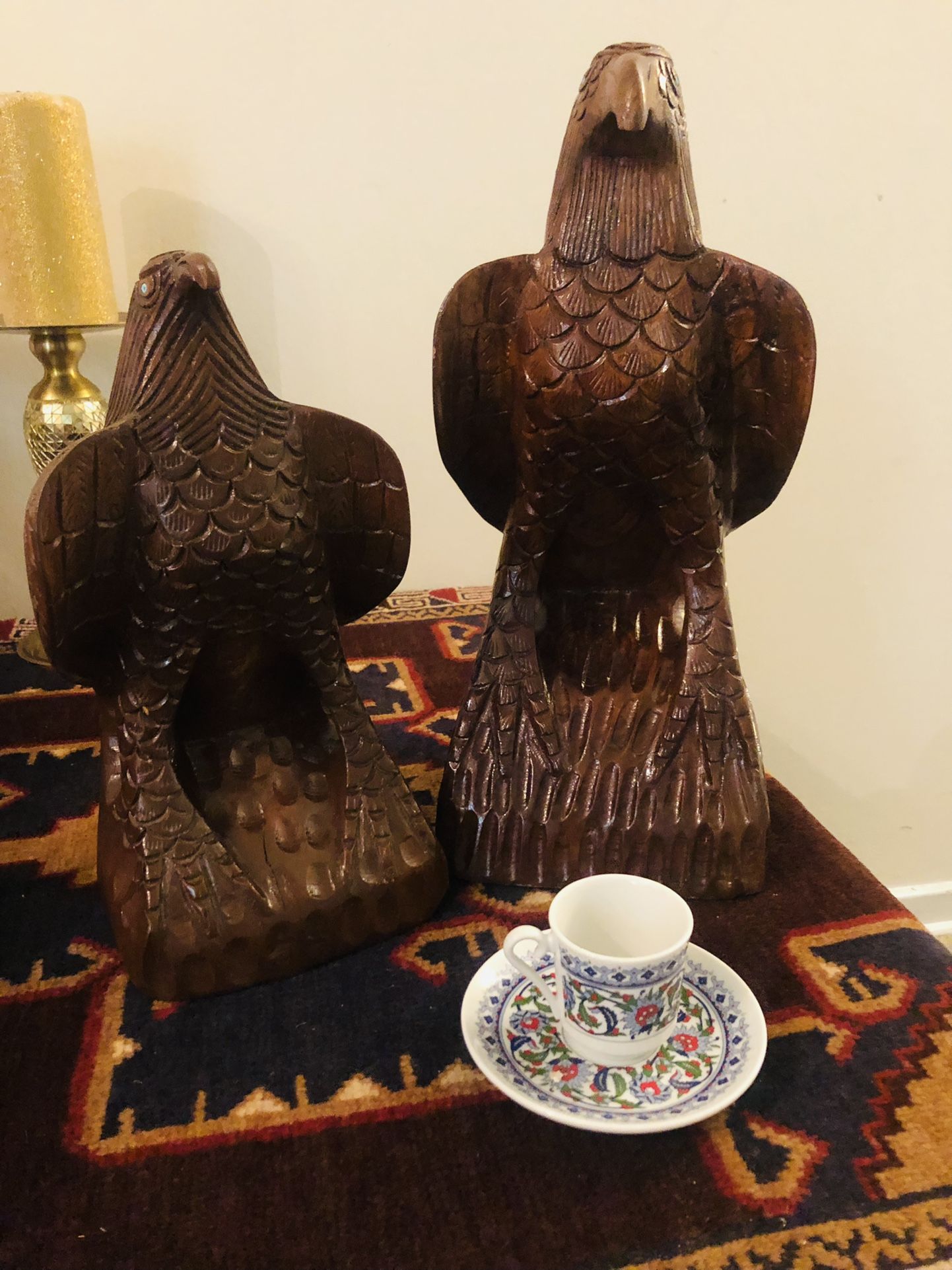Very Beautiful Large Hand Carved Wooden Eagle Vintage Collection