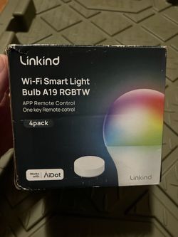 LINKIND 800 Lumens Wi-Fi Smart Light Bulb (A19 RGBTW) 4 Pack Open Box