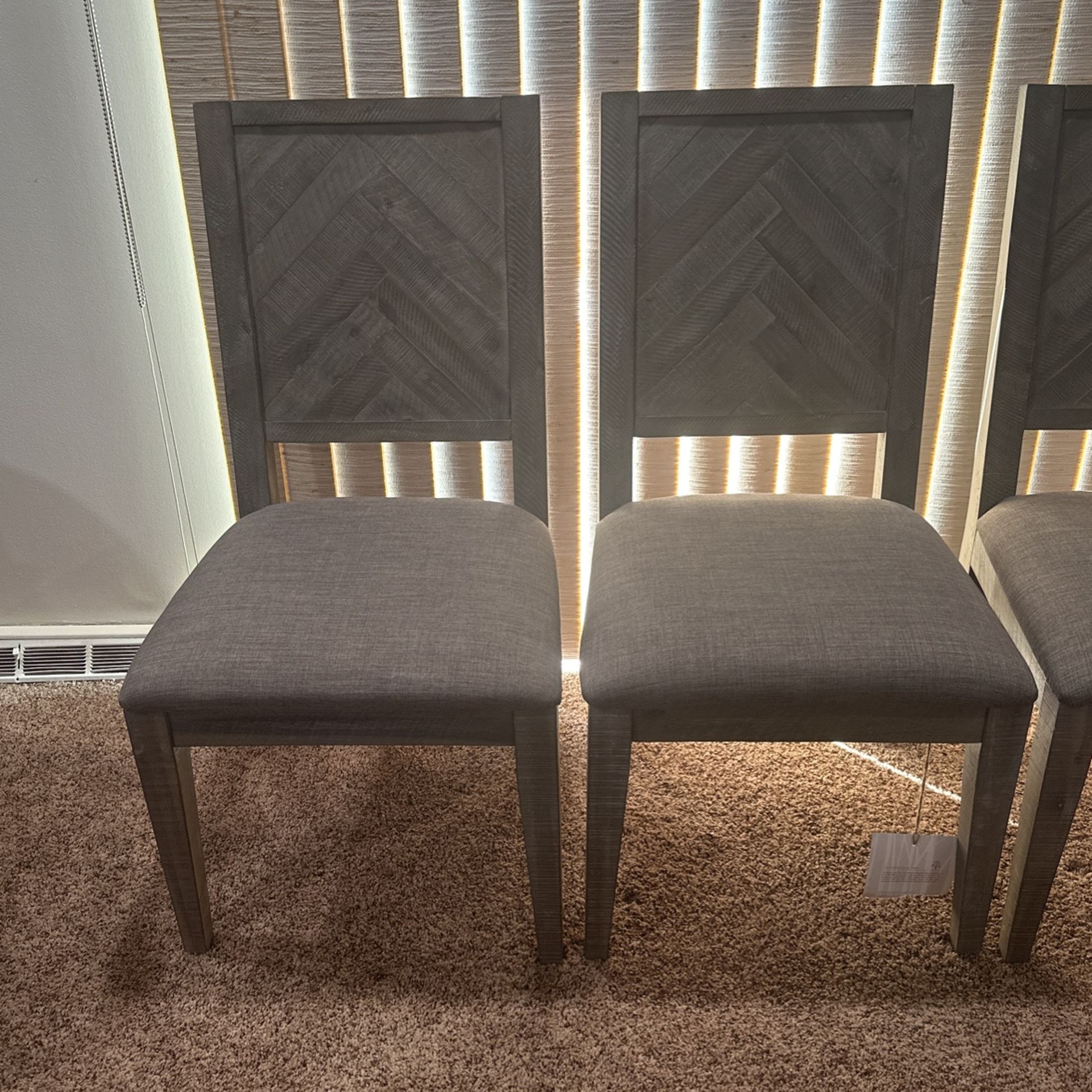 Joss & Main Brunhild Linen Solid Wood Side Chairs 