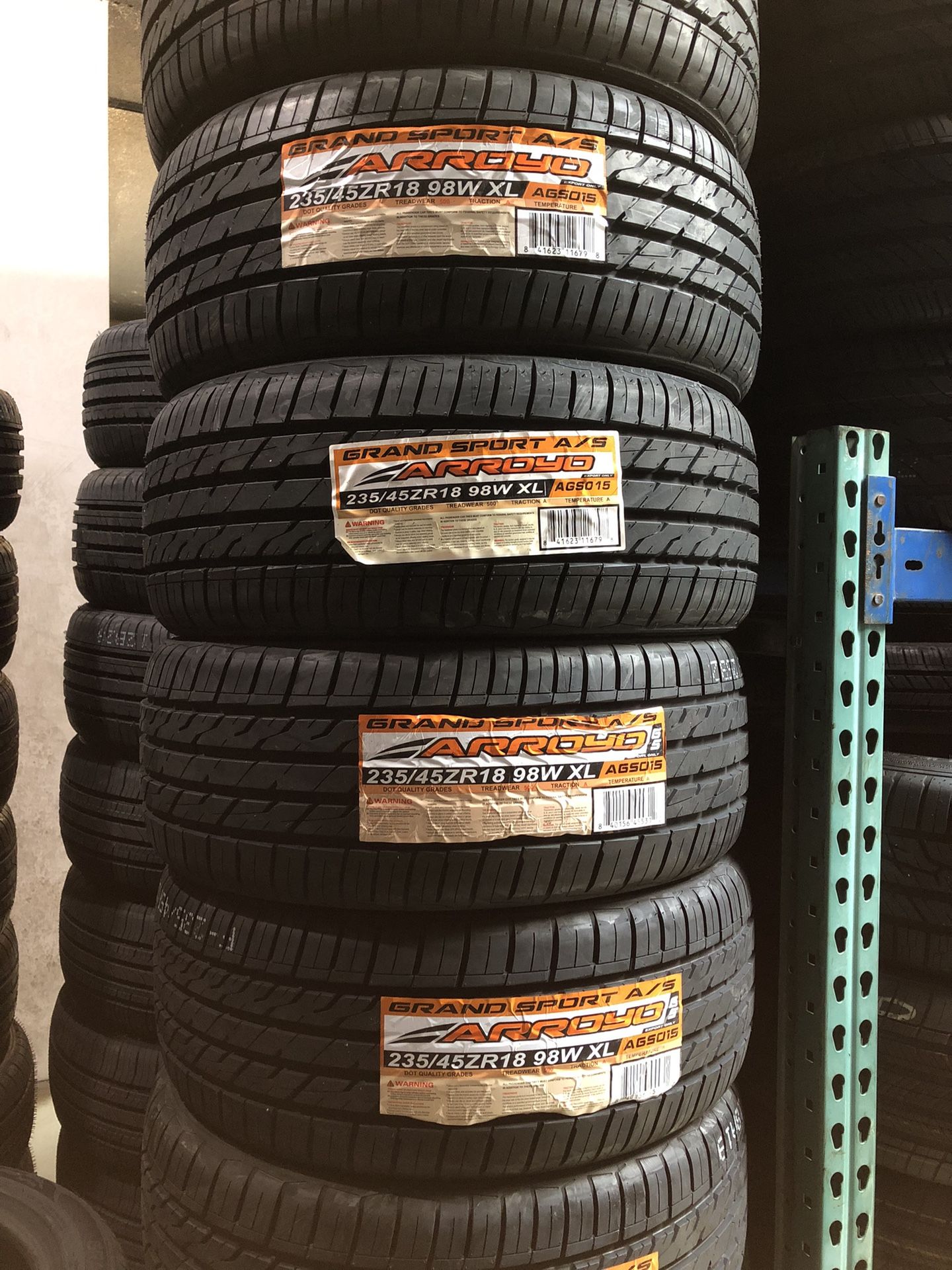 235-45-18 ARROYO SET OF 4 TIRES FOR SALE AF SPECIAL.WE FINANCE NO CREDIT NEEDED💥