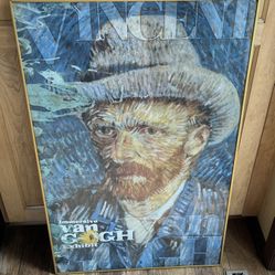 24"x36.5" Glass Framed Vangogh Self Protrait