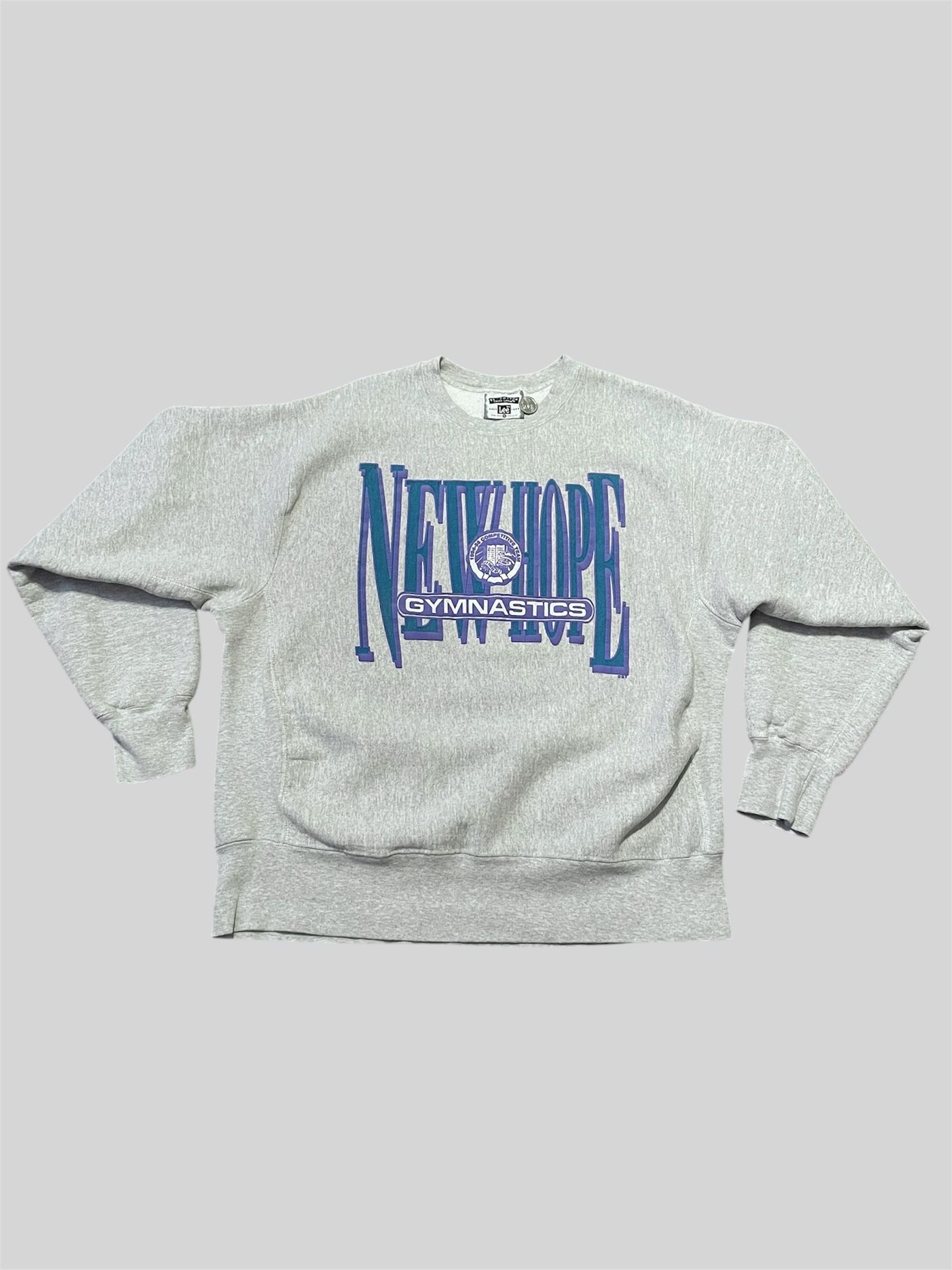 New Hope Gymnastics Lee heather gray and teal vintage 2000’s crewneck sweatshirt Size XL