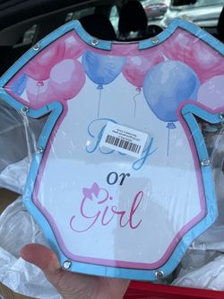 Boy or Girl Gender Reveal Party Sign activity