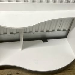 white floating desk
