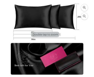 Lacette Silk Pillowcase – Standard 20” x 30” (Black) – Brand New