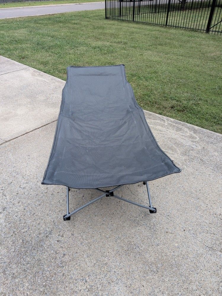 Portable Folding Camp Cot with Side Storage