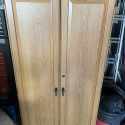 Oak Storage Cabinet - Sturdy Organizer! 