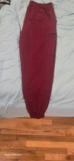 Burgundy Cargo Jogger Pants