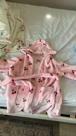 Small in kids robe with cherrys